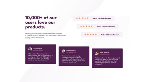 Social proof section using HTML and CSS coding challenge solution