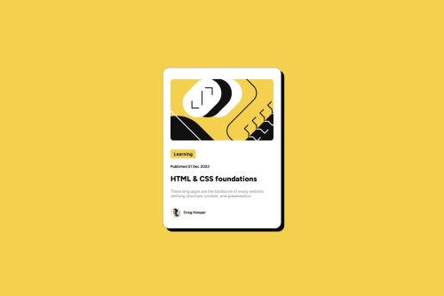 Blog preview card Using Html and Css coding challenge solution