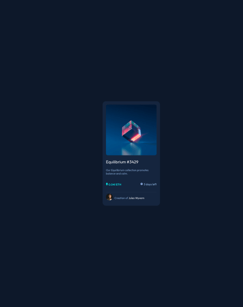 nft preview card using HTML and CSS coding challenge solution