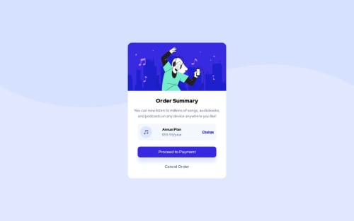 Order Summary Component using HTML & CSS coding challenge solution