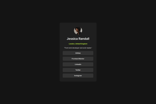 Social Links card made using vanilla HTML & CSS coding challenge solution