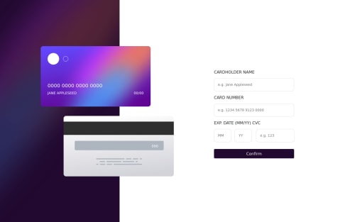 Interactive Card Details using Bootstrap coding challenge solution
