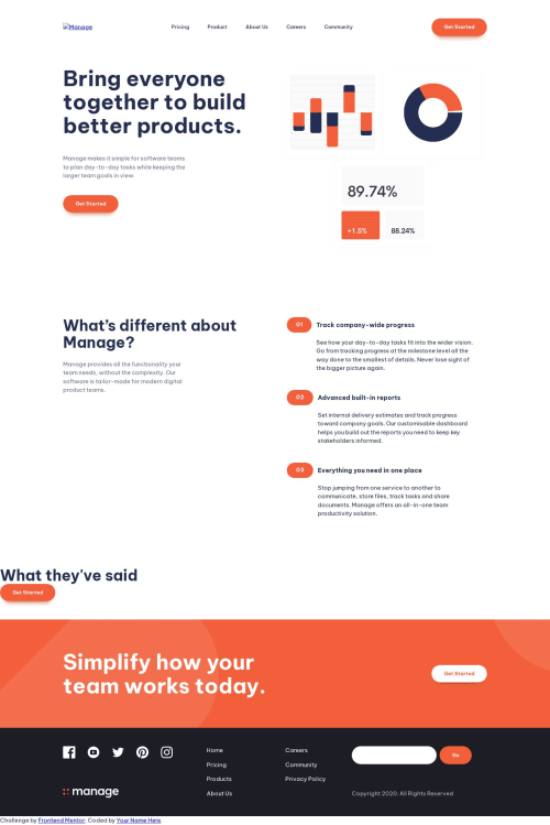 responsive landing page using vite coding challenge solution
