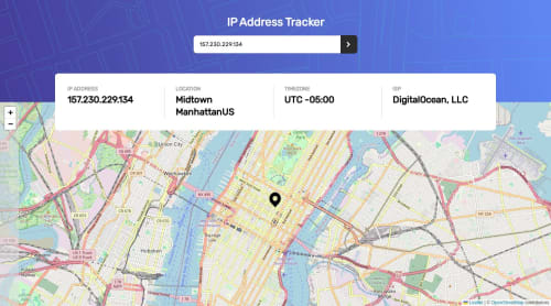 IP Address Tracker with React and Tailwind css coding challenge solution