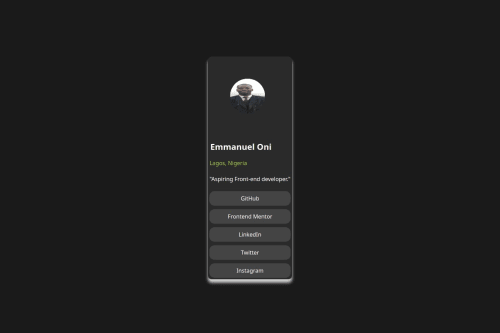 Responsive landing social links page using css flex display coding ...