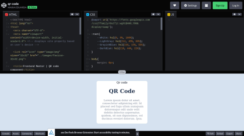 qr code coding challenge solution
