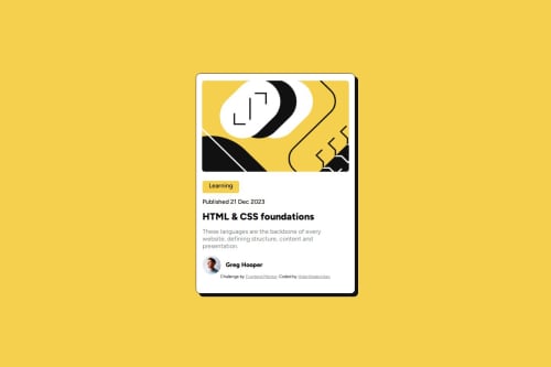 HTML and CSS coding challenge solution