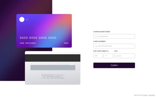 interactive card details form coding challenge solution