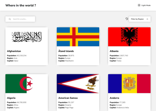 Country API using ReactJs TypeScript and sass coding challenge solution