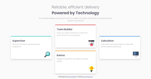 Four card feature using Sass coding challenge solution