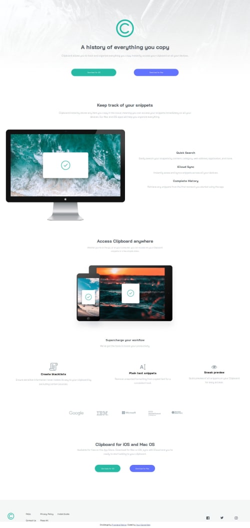 Clipboard-landing-page using semantic HTML and flexbox property coding ...