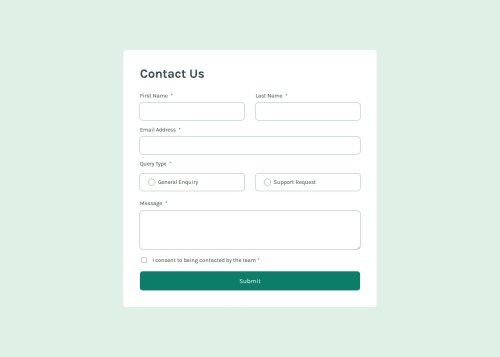 Solution Contact form coding challenge solution