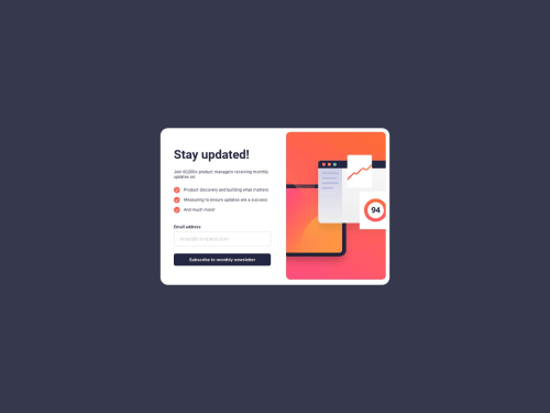 Frontend Mentor | Newsletter coding challenge solution