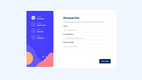 Responsive Multi-step Form coding challenge solution
