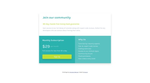 FEM-single-price-grid using HTML, CSS & Bootstrap coding challenge solution