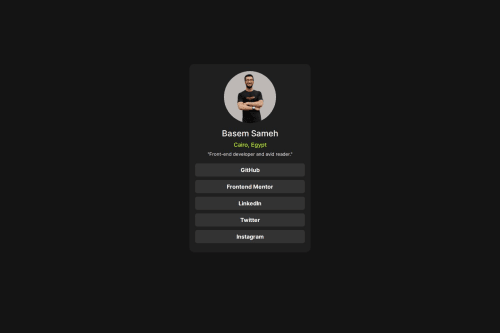 Social links profile using Bootstrap and CSS coding challenge solution