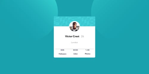 Profile Component using HTML and CSS coding challenge solution