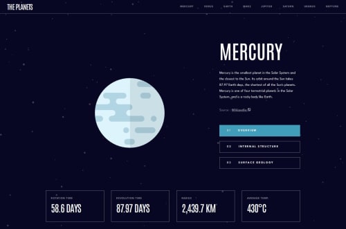Responsive planet fact site using grid and flexbox coding challenge ...