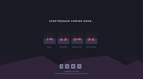 A count down page using HTML, CSS and Javascript coding challenge solution