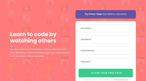 Intro component with sign-up form by web cifar coding challenge solution
