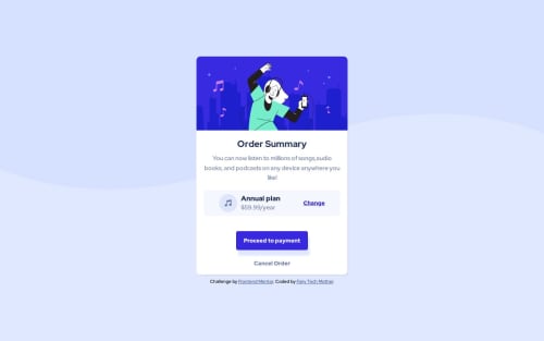 Interactive Order Summary Component coding challenge solution