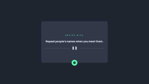 Advice generator built with React and Fetch API coding challenge solution