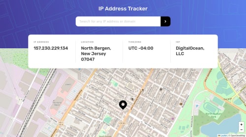 IP Address Tracker using vanilla JS coding challenge solution
