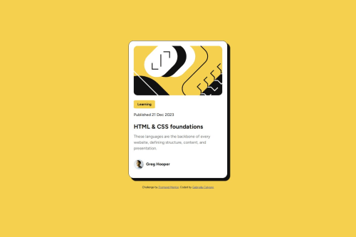 Blog Preview card coding challenge solution