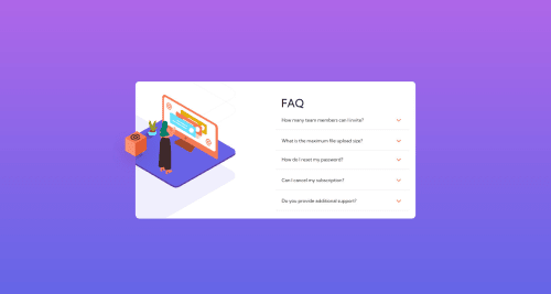 FAQ Component made with React and MaterialUI coding challenge solution