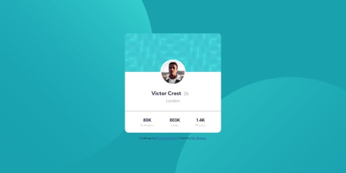 Profile Card Component Solution with CSS coding challenge solution