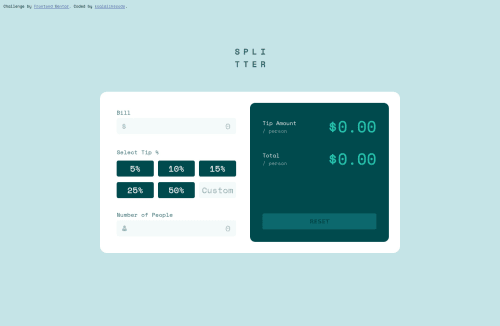 Tip calculator app with Html, css and JavaScript coding challenge solution
