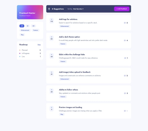 Product feedback challenge with Vite, React, TailwindCSS. coding ...