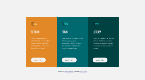 3 column preview card component main using flexbox coding challenge ...