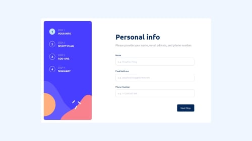 Multi step form coding challenge solution | Frontend Mentor