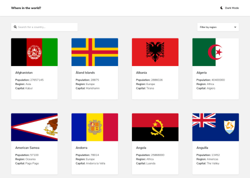 Rest Countries API | Vue 3 and Tailwind CSS coding challenge solution
