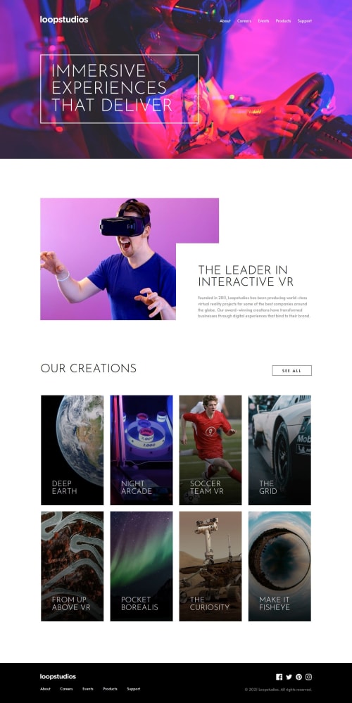 Loopstudios-landing-page-using jQuery coding challenge solution