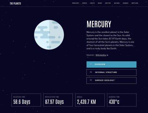 Planets fact site (w/ Next.js & TailwindCSS) coding challenge solution