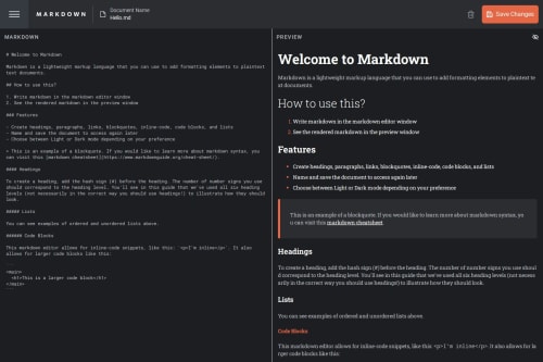 In-browser markdown editor (React,TailwindCSS,react-mrkdwn,framer-mtn ...