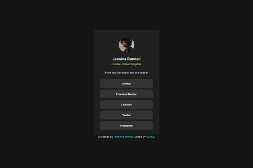 Social links profile using SCSS and CSS Flexbox coding challenge solution