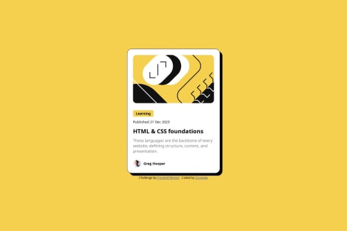Blog preview card challenge using CSS Grid and Flexbox coding challenge ...