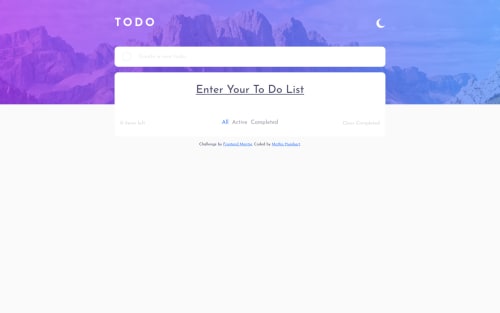 Todo App Main using HTML, CSS and JS coding challenge solution