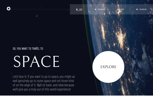 Nextjs tailwindcss responsive multipage website space tourism coding ...