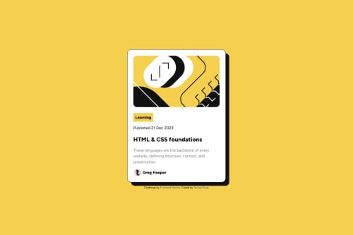 Blog Preview Card Using HTML And CSS coding challenge solution