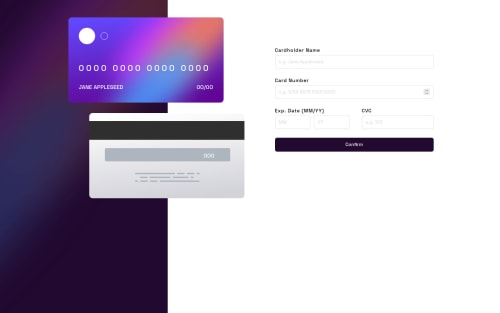 Cartão de Credito interativo com Javascript coding challenge solution