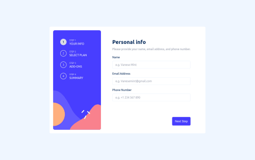 React components : Multi-step form coding challenge solution