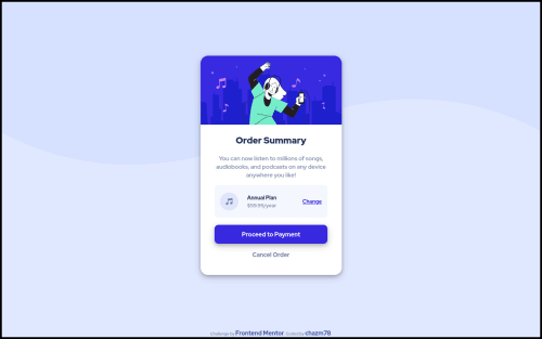 Order Summary Card Solution coding challenge solution