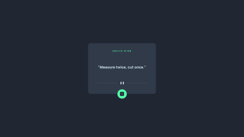 Responsive advice generator using CSS 3D animations and Fetch API ...