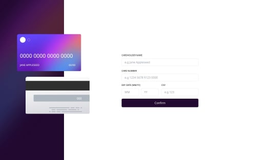 Interactive card details coding challenge solution