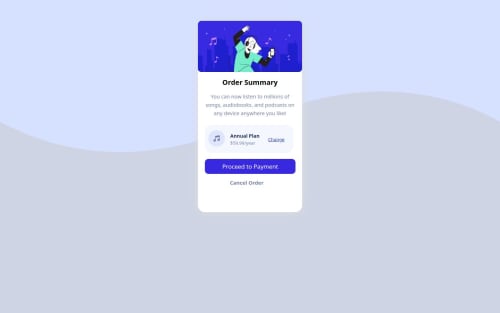 Responsive Order Summary Component coding challenge solution