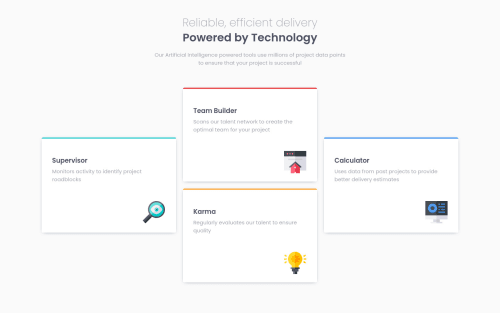 Four card feature section using Html and CSS grid coding challenge solution